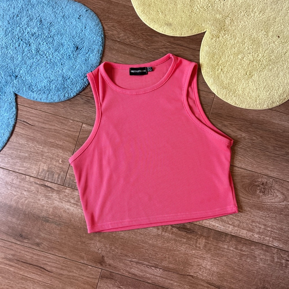 PrettyLittleThing Bright Pink Sleeveless Crop Top